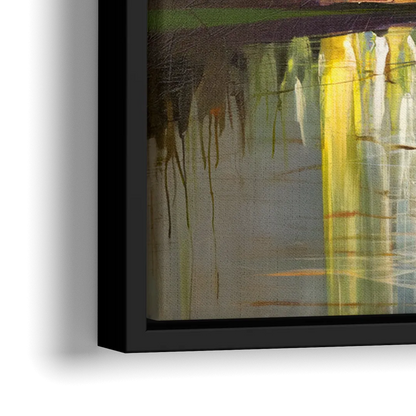Arlington Cityscape Reflection - Close-Up Black Frame Canvas