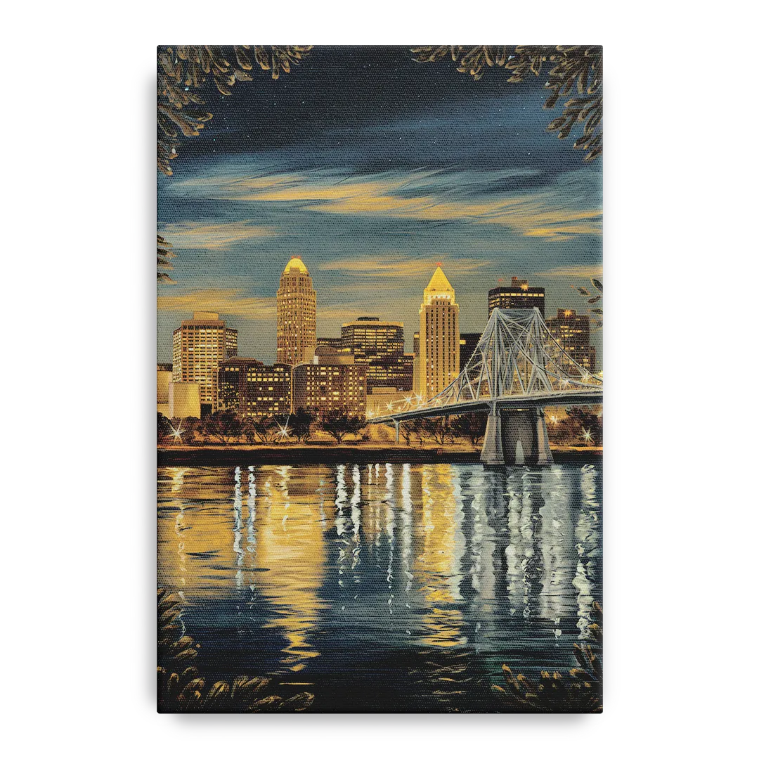 Louisville Downtown Skyline - Canvas Wall Art