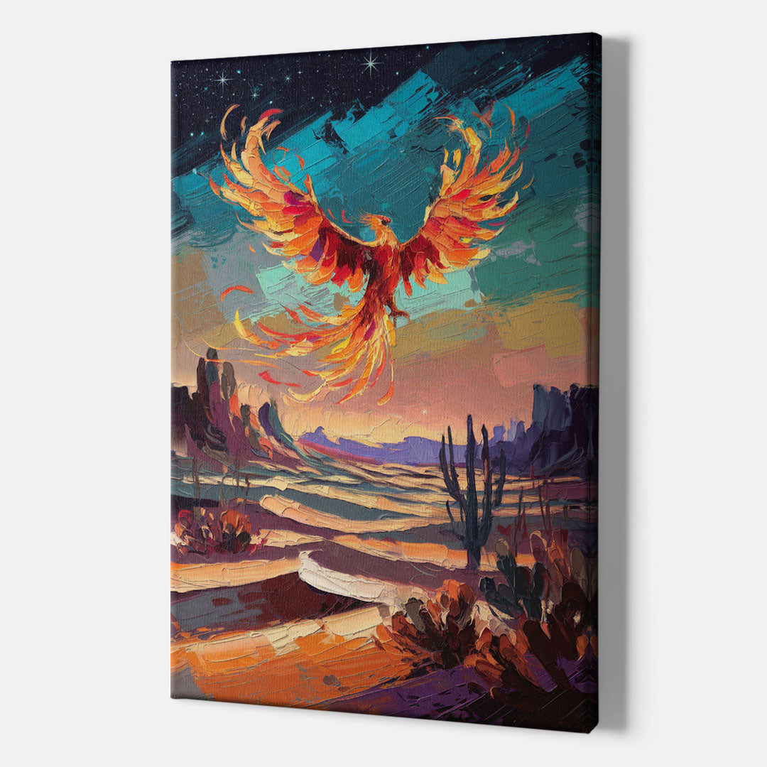 Phoenix Rising Desert Colors - Canvas Wall Art Indoor