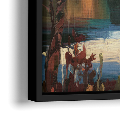 Lake Placid Adirondack Serenity - Close-Up Black Frame Canvas