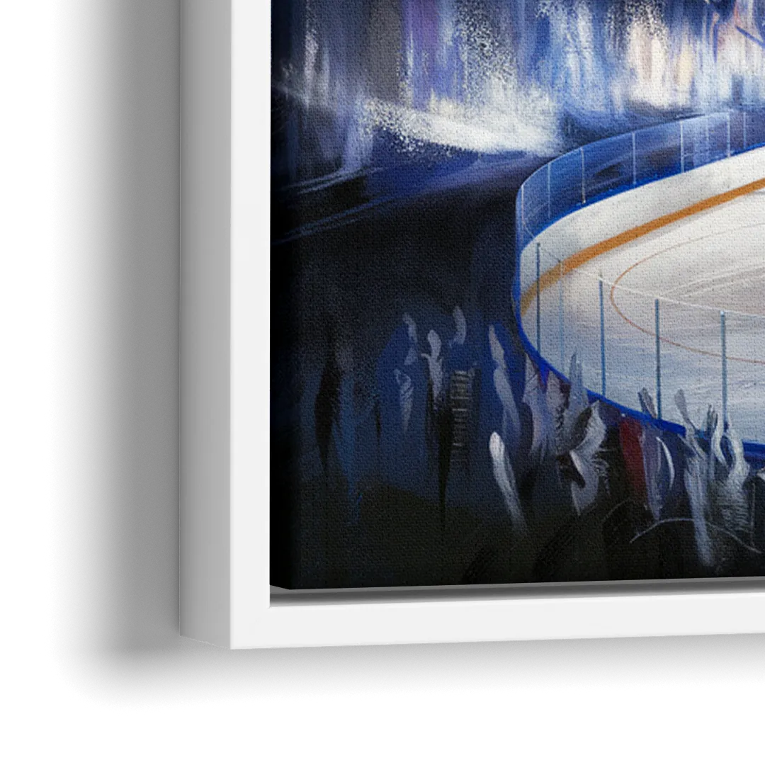 Tampa Bay Lightning Arena Lights - Close-Up White Frame Canvas