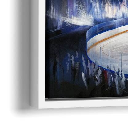 Tampa Bay Lightning Arena Lights - Close-Up White Frame Canvas
