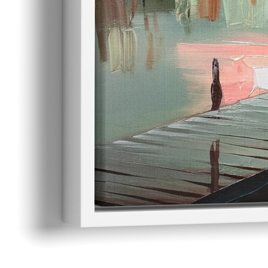 Burlington Waterfront Views - Close-Up White Frame Canvas