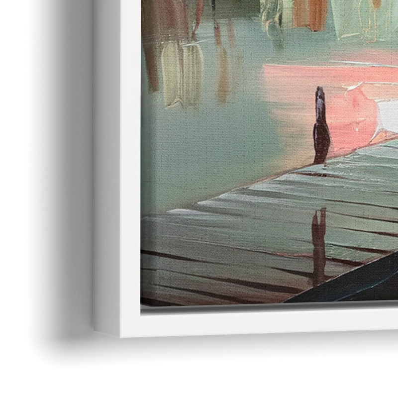 Burlington Waterfront Views - Close-Up White Frame Canvas