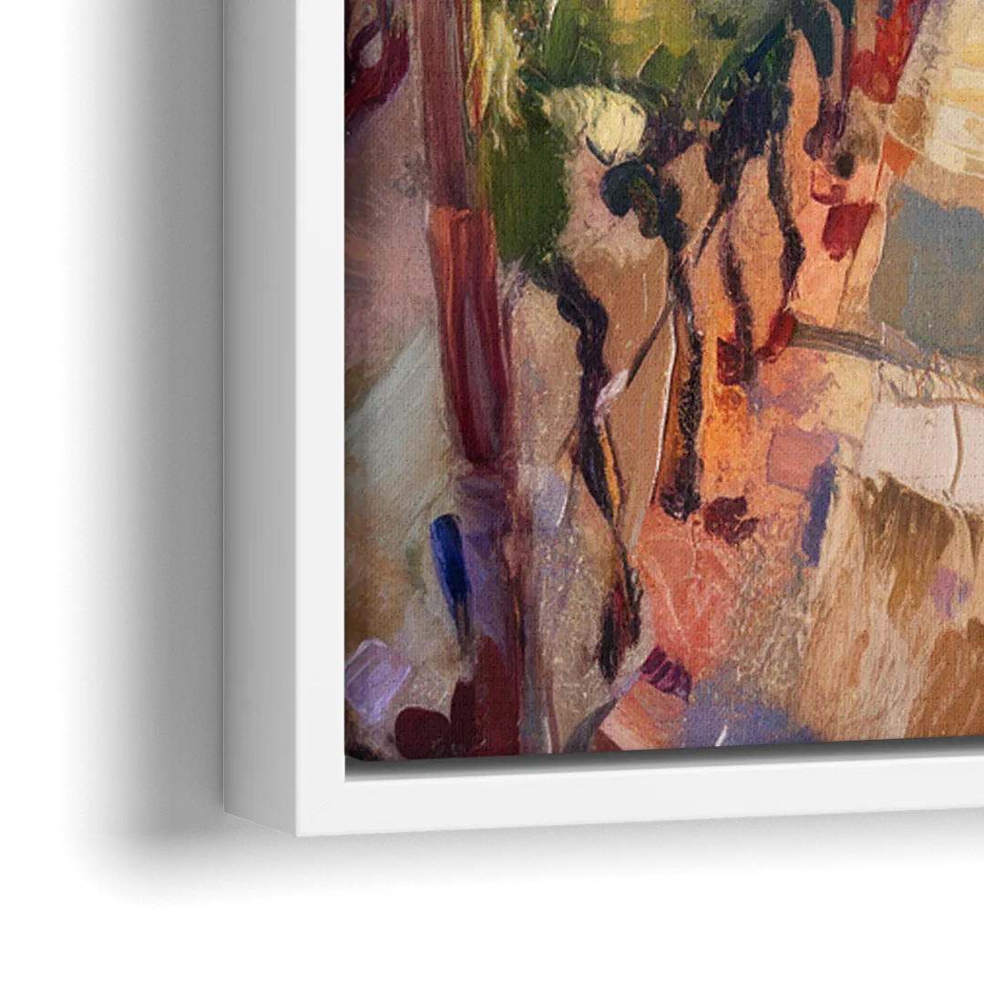 Traverse City Vineyard Scenery - Close-Up White Frame Canvas