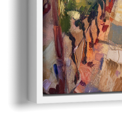 Traverse City Vineyard Scenery - Close-Up White Frame Canvas