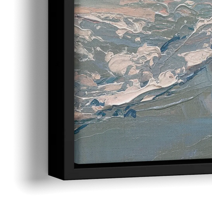 Huntington Beach Ocean Waves - Close-Up Black Frame Canvas