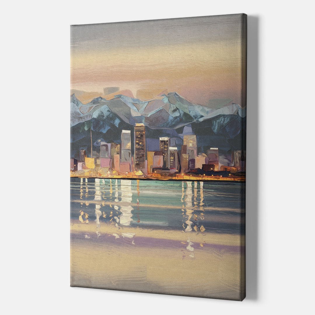 Anchorage Cityscape Reflection - Canvas Wall Art Indoor