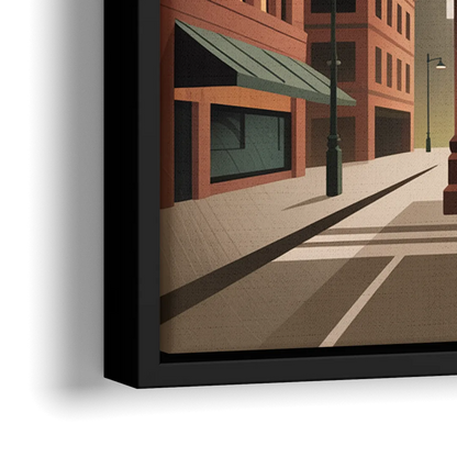 Gastown Steam Clock - Close-Up Black Frame Canvas