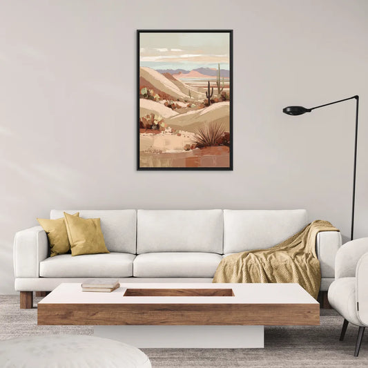 Marfa Desert Landscape - Living Room Black Frame Canvas