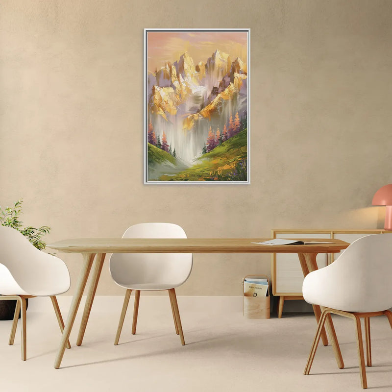 Breckenridge Mountain Sunrise - Living Room White Frame Canvas