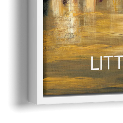 Little Rock Nighttime Skyline - Close-Up White Frame Canvas