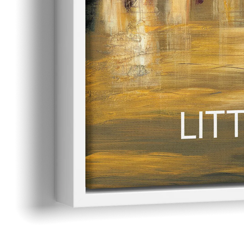 Little Rock Nighttime Skyline - Close-Up White Frame Canvas