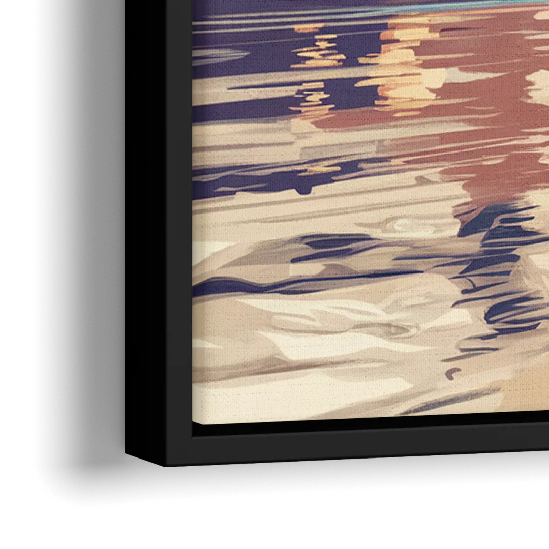 Cleveland Waterfront Views - Close-Up Black Frame Canvas