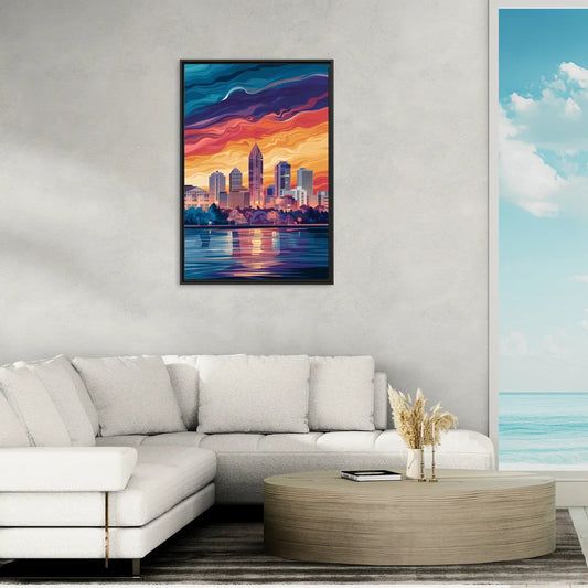 Atlanta Street Photography - Living Room Black Frame Canvas