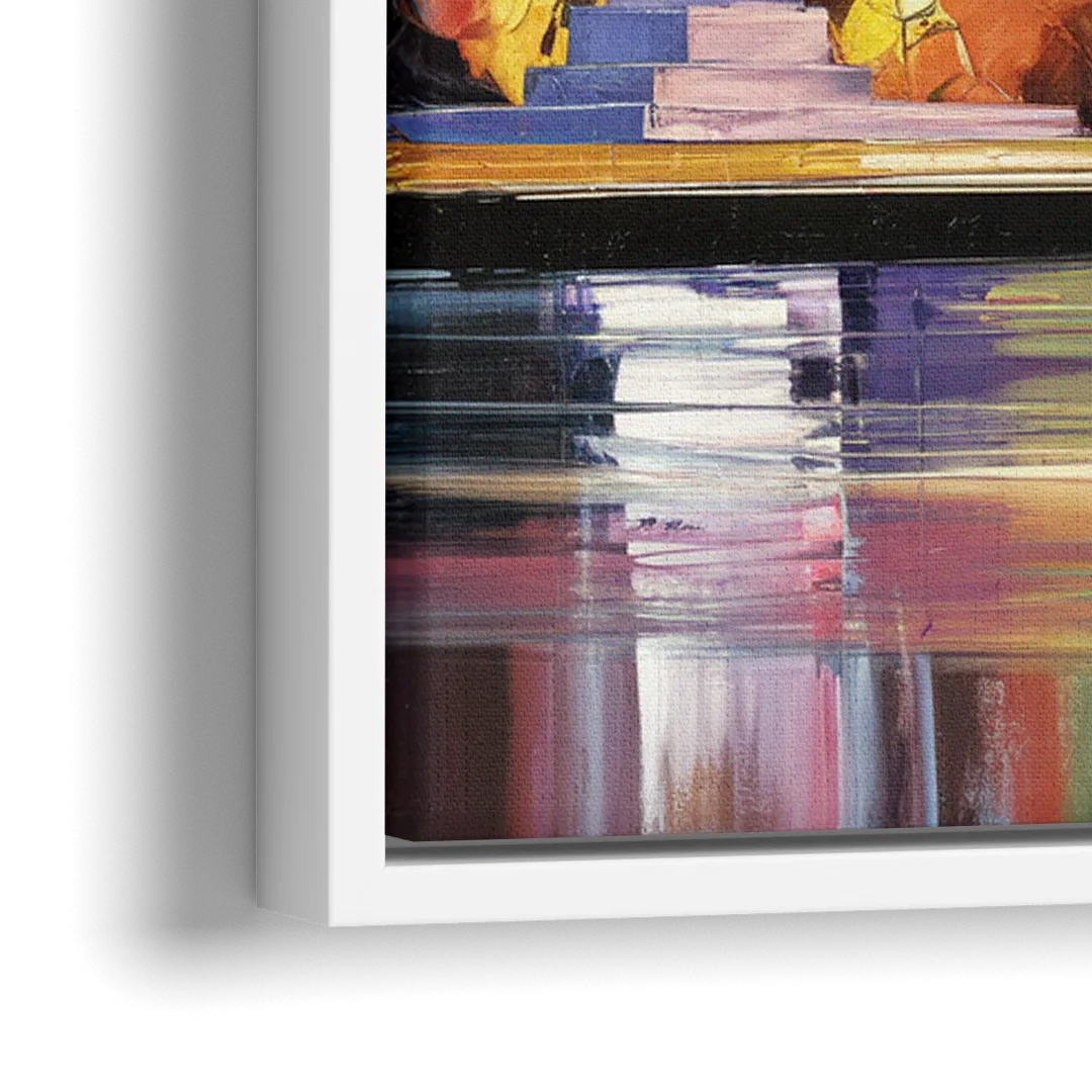 Indianapolis Skyline At Sunset - Close-Up White Frame Canvas