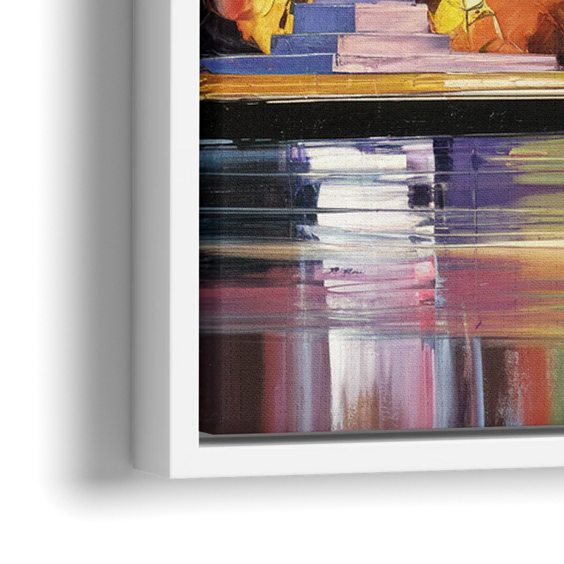 Indianapolis Skyline At Sunset - Close-Up White Frame Canvas