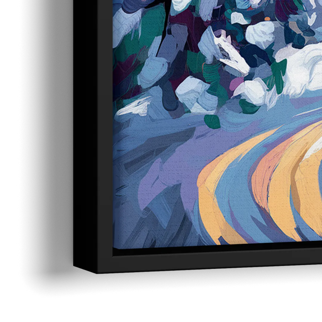 Telluride Winter Wonderland - Close-Up Black Frame Canvas