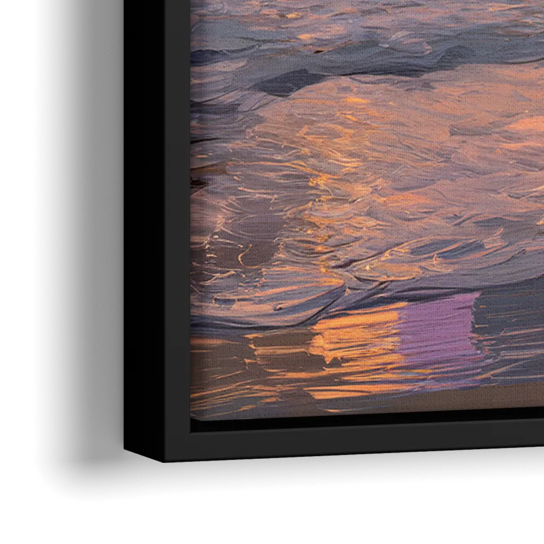 Myrtle Beach Pier at Sunset - Close-Up Black Frame Canvas