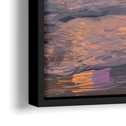 Myrtle Beach Pier at Sunset - Close-Up Black Frame Canvas
