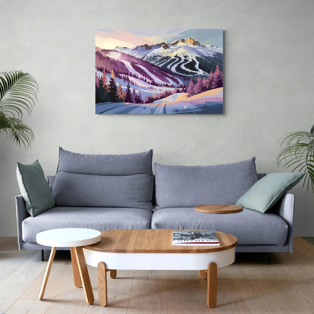 Breckenridge Snowy Peaks - Canvas Wall Art Living Room