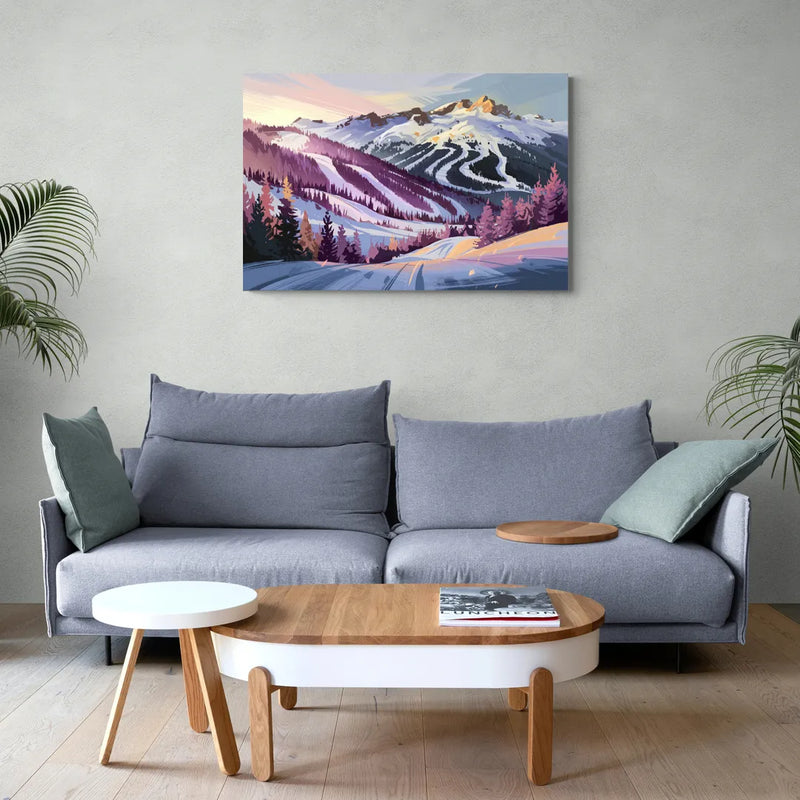 Breckenridge Snowy Peaks - Canvas Wall Art Living Room