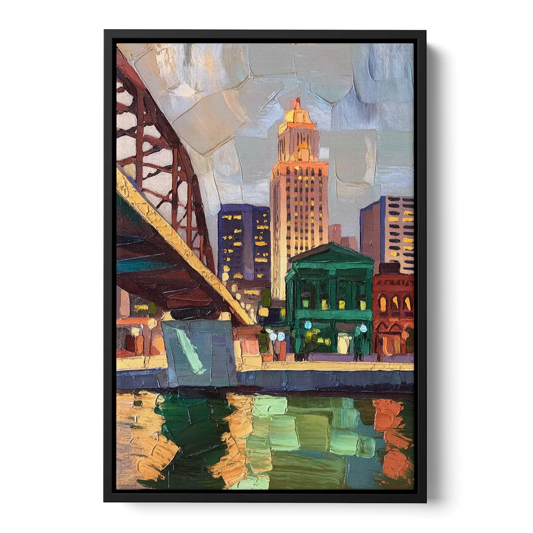 Omaha Historic Landmarks - Black Frame Canvas
