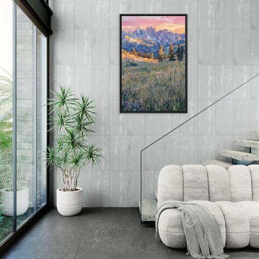 Bozeman Bridger Range - Living Room Black Frame Canvas