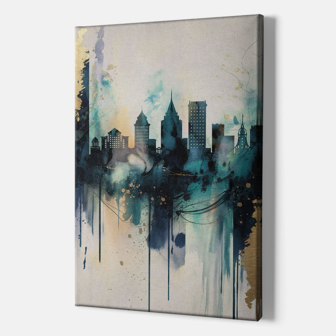 Providence Abstract Skyline - Canvas Wall Art Indoor