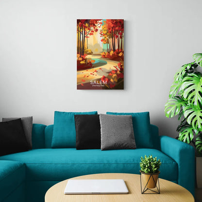 Salem Fall Foliage - Canvas Wall Art Living Room