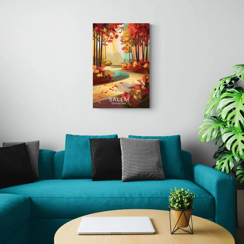 Salem Fall Foliage - Canvas Wall Art Living Room