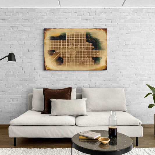 Denver Neighborhood Map - Canvas Wall Art Living Room