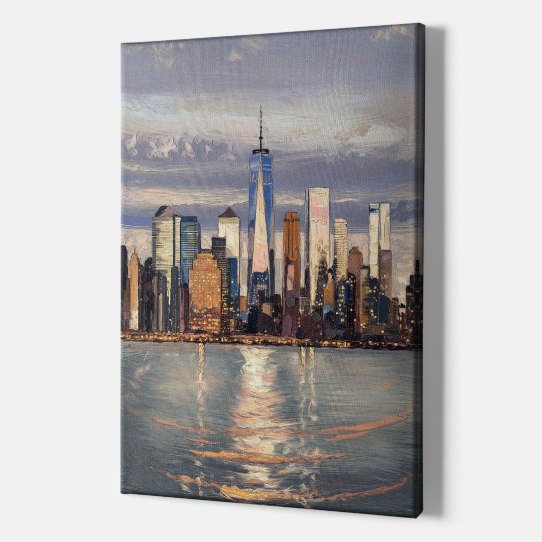 New York City Skyline Reflection - Canvas Wall Art Indoor