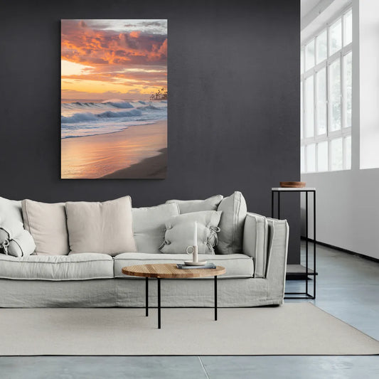 Huntington Beach Golden Hour - Canvas Wall Art Living Room