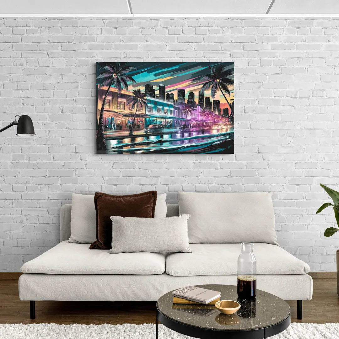 Miami Street Art Culture - Canvas Wall Art Living Room