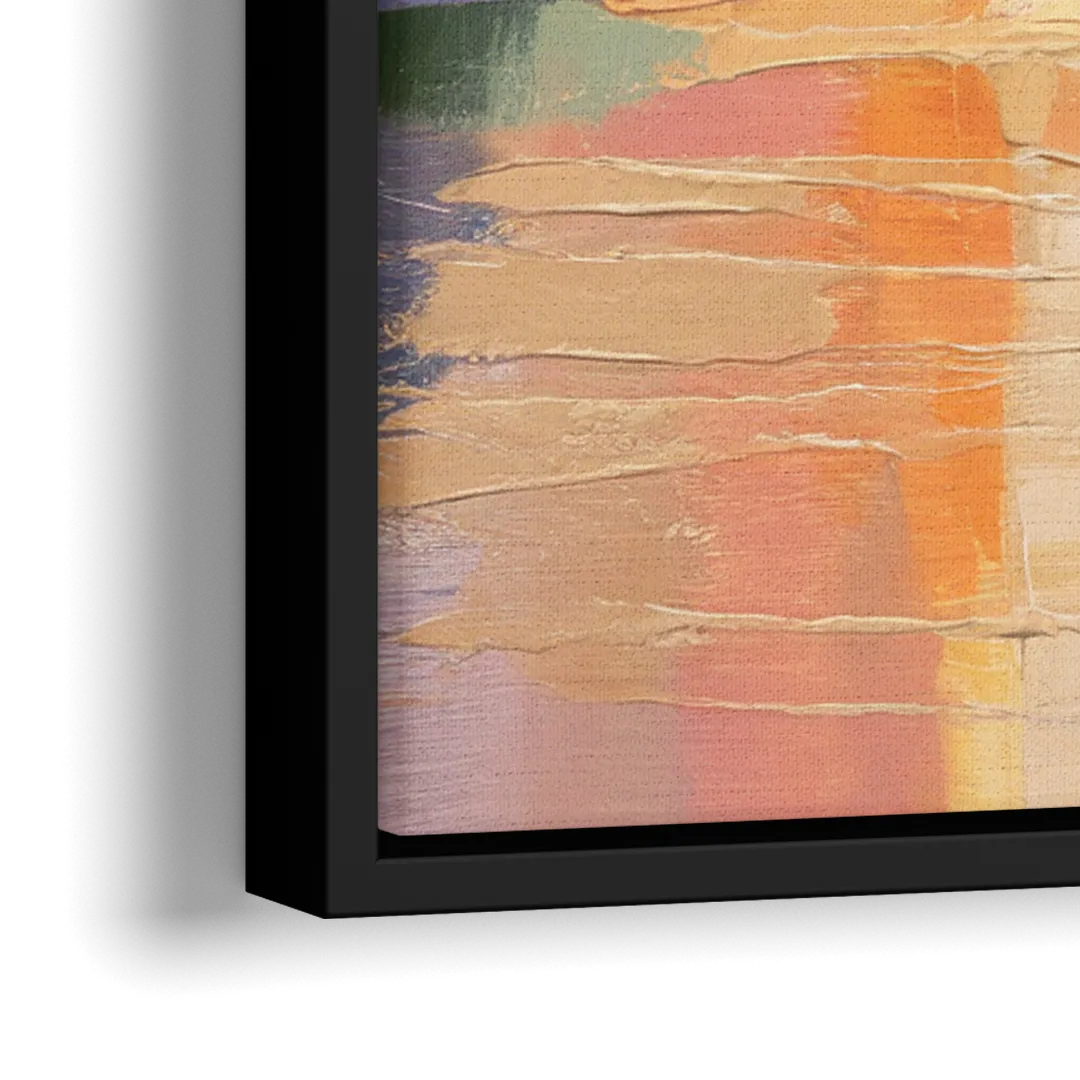 Vail Mountain Sunrise - Close-Up Black Frame Canvas