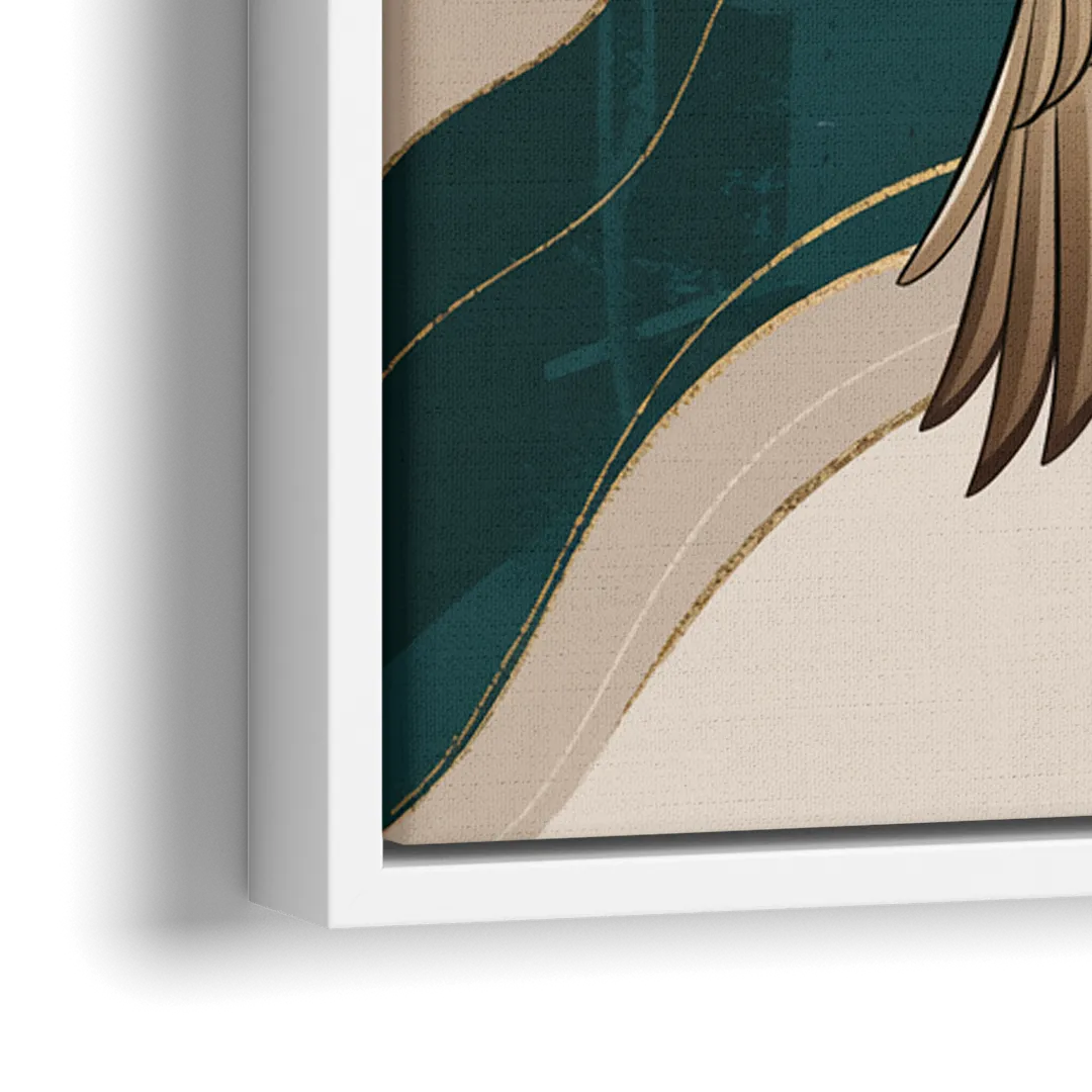 Eugene Ducks Fan Design - Close-Up White Frame Canvas