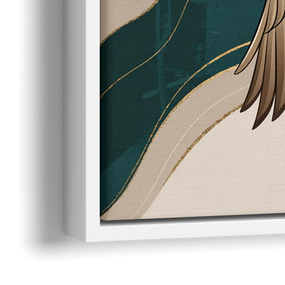 Eugene Ducks Fan Design - Close-Up White Frame Canvas