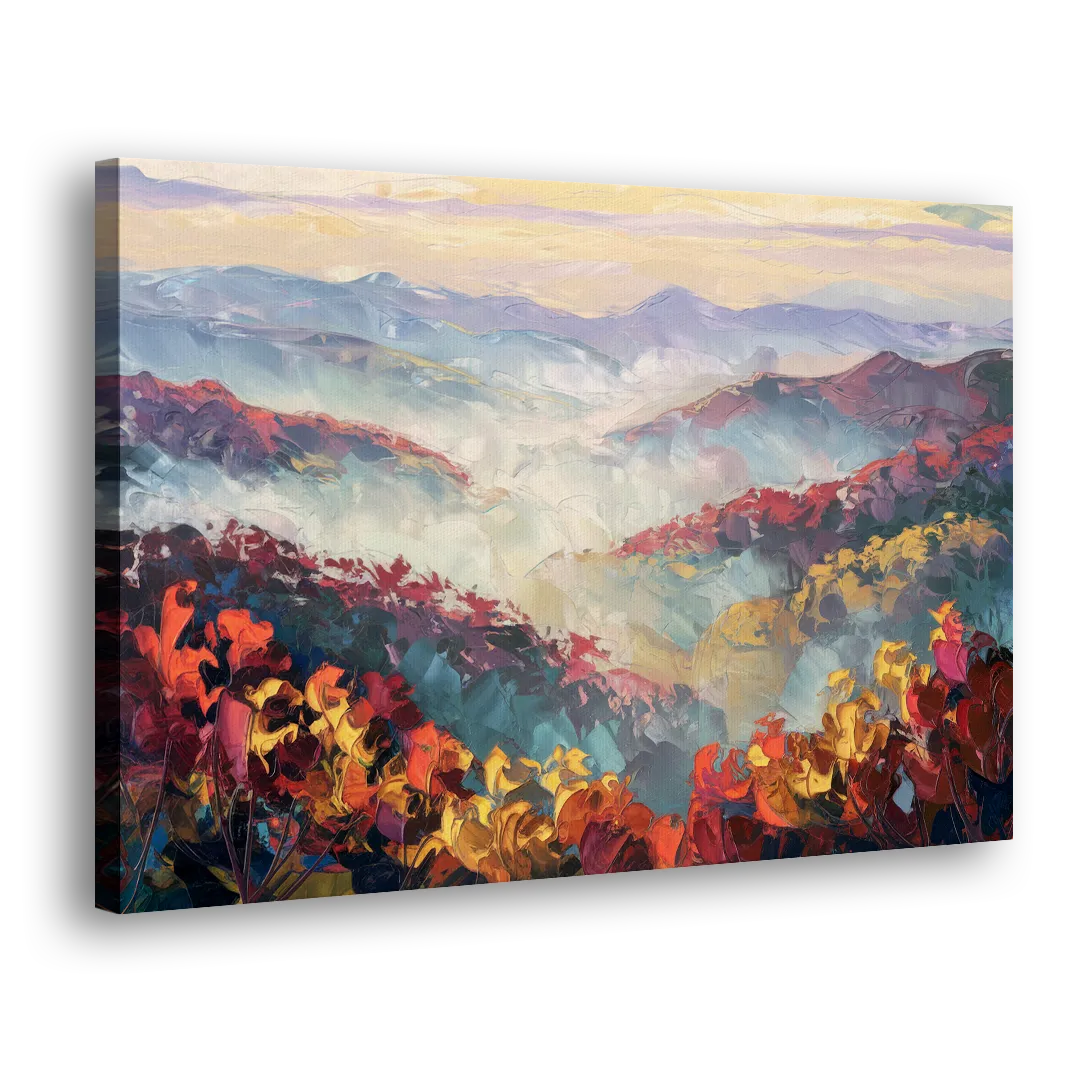 Knoxville Smoky Mountains Scene - Canvas Print Art Sides