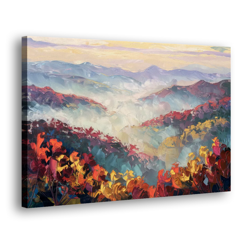 Knoxville Smoky Mountains Scene - Canvas Print Art Sides