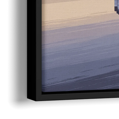 Detroit Skyline Reflections - Close-Up Black Frame Canvas