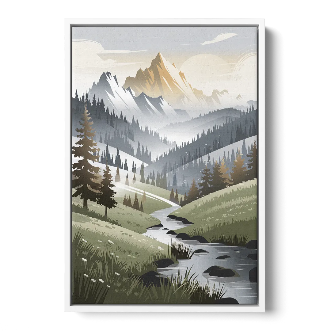 Vail Scenic Landscape - White Frame Canvas