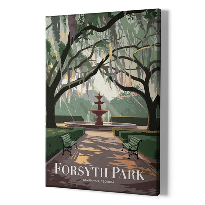 Savannah Forsyth Park Pathway - Canvas Print Art Sides