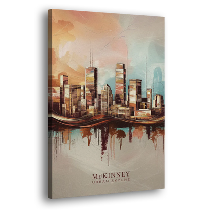 McKinney Urban Skyline - Canvas Print Art Sides