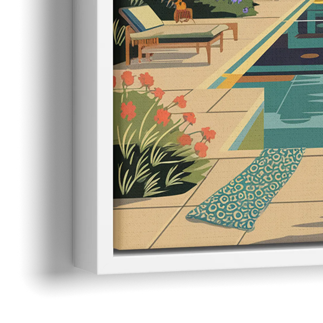 Palm Springs Scenic Getaway - Close-Up White Frame Canvas