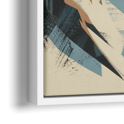 Grouse Mountain Snow View - Close-Up White Frame Canvas