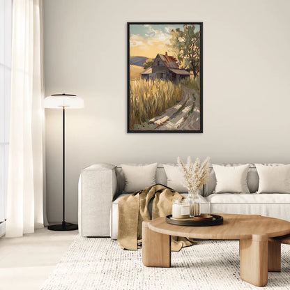 Burlington Rustic Charm - Living Room Black Frame Canvas