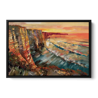 San Diego Sunset Cliffs - Black Frame Canvas