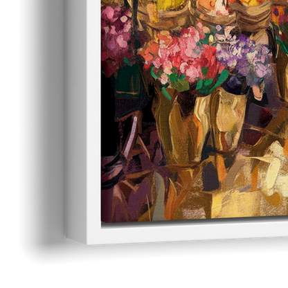 New Orleans French Market Charm - Close-Up White Frame Canvas