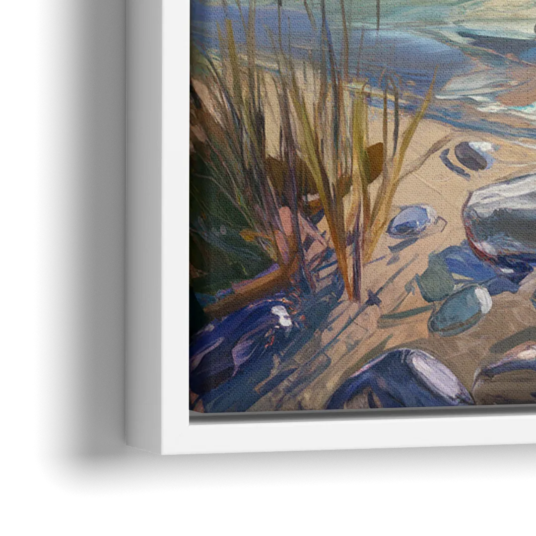 Lake Tahoe Mountain Serenity - Close-Up White Frame Canvas